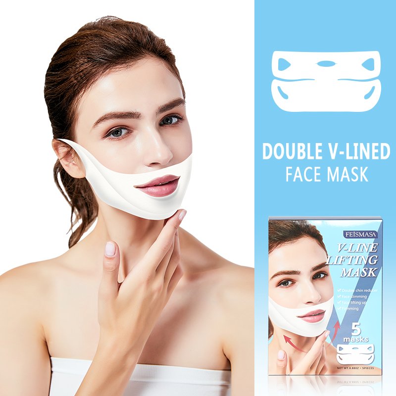 Maschera in tessuto viso snellente per mento e collo effetto V-Shape - 6